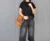 Convertible Leather & Canvas Backpack – Handmade Italian Vegetable-Tanned Leather Crossbody Bag - 图片 11