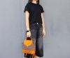 Convertible Leather & Canvas Backpack – Handmade Italian Vegetable-Tanned Leather Crossbody Bag - 图片 12