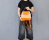 Convertible Leather & Canvas Backpack – Handmade Italian Vegetable-Tanned Leather Crossbody Bag - 图片 14