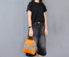 Convertible Leather & Canvas Backpack – Handmade Italian Vegetable-Tanned Leather Crossbody Bag - 图片 15