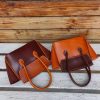 handmade structured smile-face doctor handbag in Italian veg-tan calfskin - 图片 4