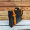 Structured Business Portfolio briefcase with Shoulder Strap italian veg-tan leather - 图片 4