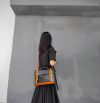 Structured Business Portfolio briefcase with Shoulder Strap italian veg-tan leather - 图片 11