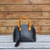 Handmade Italian Vegetable-Tanned Leather Shell handbag – Elegant Dome Satchel - 图片 7