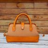handmade architectural bowling tote handbag with sculptured silhouette in italian ve-tan calfskin - 图片 11