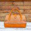 handmade architectural bowling tote handbag with sculptured silhouette in italian ve-tan calfskin - 图片 12