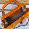 handmade architectural bowling tote handbag with sculptured silhouette in italian ve-tan calfskin - 图片 13