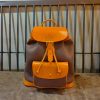 Handmade canvas-leather Drawstring Backpack italy veg-tan  calfskin Two Sizes Available