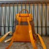 Handmade canvas-leather Drawstring Backpack italy veg-tan  calfskin Two Sizes Available - 图片 6