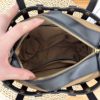 minimalist handcrafted small carryall tote with canvas insert in veg tan calfskin - 图片 8