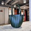 Handmade architecture pleated Mini Tote – Structured Vegetable-Tanned Leather Handbag - 图片 6