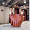 Handmade architecture pleated Mini Tote – Structured Vegetable-Tanned Leather Handbag - 图片 8