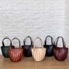 Handmade architecture pleated Mini Tote – Structured Vegetable-Tanned Leather Handbag - 图片 3