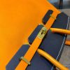 handmade Birkin structured top-handle handbag tote with protective feet in italy veg-tan calfskin - 图片 7