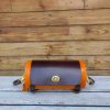 handcrafted veg-tan leather crossbody barrel/bowl bag/cylindrical shoulder purse - 图片 5