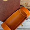 handcrafted veg-tan leather crossbody barrel/bowl bag/cylindrical shoulder purse - 图片 9