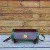 handcrafted veg-tan leather crossbody barrel/bowl bag/cylindrical shoulder purse - 图片 11