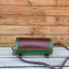 handcrafted veg-tan leather crossbody barrel/bowl bag/cylindrical shoulder purse - 图片 13