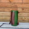 handcrafted veg-tan leather crossbody barrel/bowl bag/cylindrical shoulder purse - 图片 15