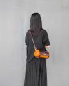 handcrafted veg-tan leather crossbody barrel/bowl bag/cylindrical shoulder purse - 图片 16