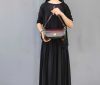 handcrafted veg-tan leather crossbody barrel/bowl bag/cylindrical shoulder purse