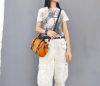 handmade convertible leateher handbag/crossbody satchel in veg-tan cowhide - 图片 10
