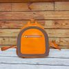 Premium Leather & Canvas Convertible Backpack – Compact Travel Daypack in Italian veg-tan calfskin - 图片 4