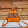 Premium Leather & Canvas Convertible Backpack – Compact Travel Daypack in Italian veg-tan calfskin - 图片 5