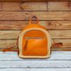 Premium Leather & Canvas Convertible Backpack – Compact Travel Daypack in Italian veg-tan calfskin - 图片 8