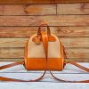 Premium Leather & Canvas Convertible Backpack – Compact Travel Daypack in Italian veg-tan calfskin - 图片 9