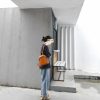 Premium Leather & Canvas Convertible Backpack – Compact Travel Daypack in Italian veg-tan calfskin - 图片 20