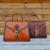 handmade vintage camebridge crossbody satchel in veg tan calfskin - 图片 2