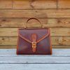 handmade vintage camebridge crossbody satchel in veg tan calfskin - 图片 6