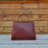 handmade vintage camebridge crossbody satchel in veg tan calfskin - 图片 7