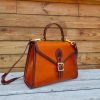 handmade vintage camebridge crossbody satchel in veg tan calfskin - 图片 10