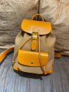 Handmade canvas-leather Drawstring Backpack italy veg-tan  calfskin Two Sizes Available - 图片 10