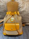 Handmade canvas-leather Drawstring Backpack italy veg-tan  calfskin Two Sizes Available - 图片 11