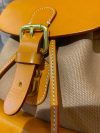 Handmade canvas-leather Drawstring Backpack italy veg-tan  calfskin Two Sizes Available - 图片 13