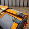handcrafted Leather Cylinder barrel Handbag – Compact Bowl Crossbody Bag - 图片 6