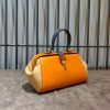 handcrafted Leather&canvas doctor Handbag – Minimalist Structured Top-Handle Purse - 图片 4
