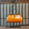 handcrafted Leather&canvas doctor Handbag – Minimalist Structured Top-Handle Purse - 图片 6