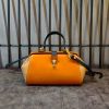 handcrafted Leather&canvas doctor Handbag – Minimalist Structured Top-Handle Purse - 图片 10