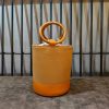 Premium 2-in-1 Leather Bucket Bag with Removable Canvas Pouch – Sculptural Wooden Handle Handbag - 图片 7