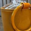 Premium 2-in-1 Leather Bucket Bag with Removable Canvas Pouch – Sculptural Wooden Handle Handbag - 图片 10